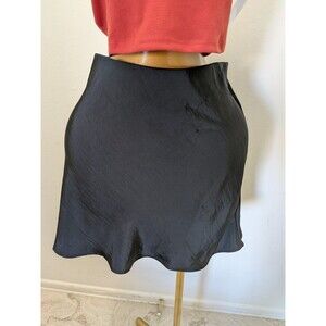 A new day black satin mini slip skirt elastic waistband size:XXL NWT